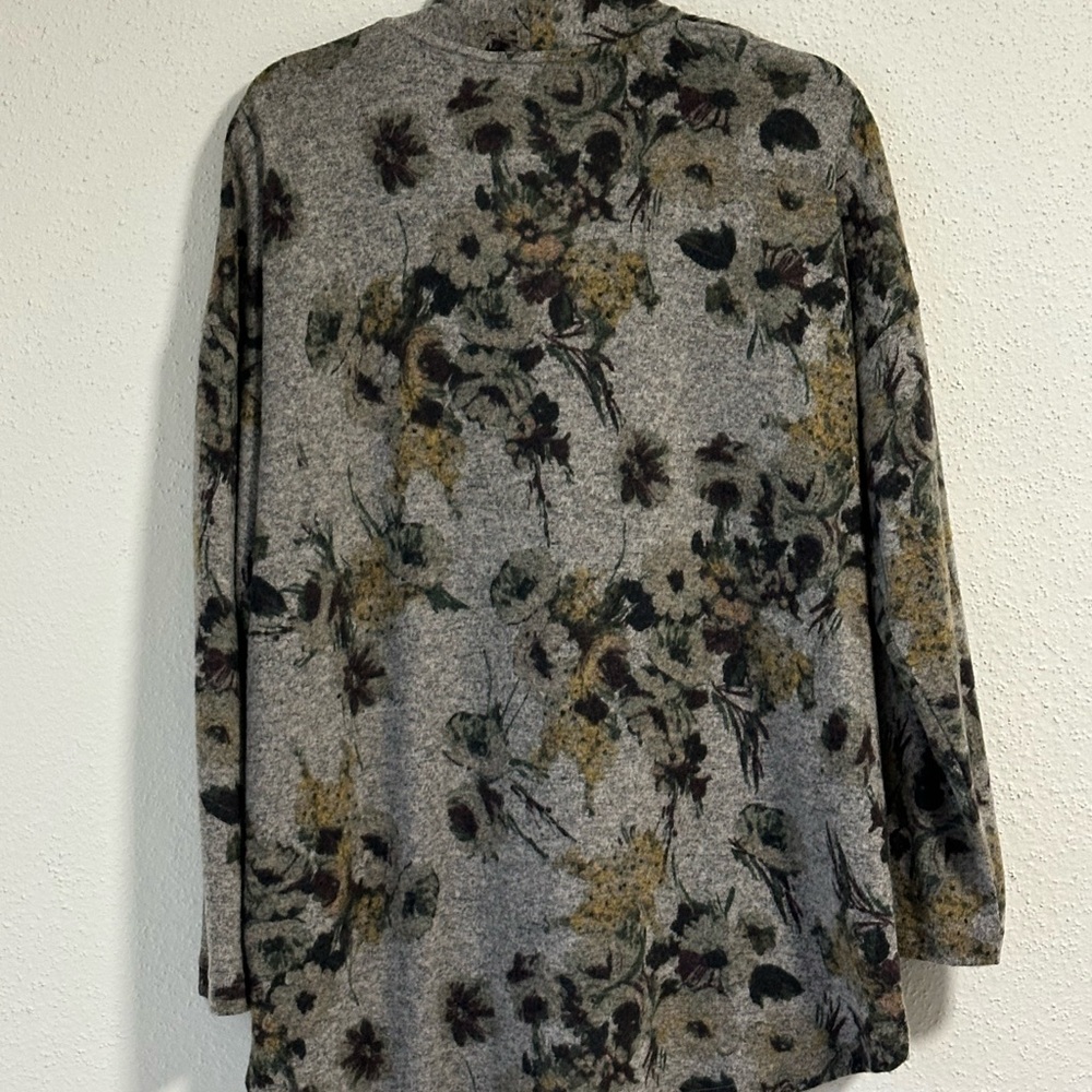 NWT ULLA POPKEN zip Up Sweater Size 12/14 Grays, Maroon & Green Very Soft. - Picture 8 of 11